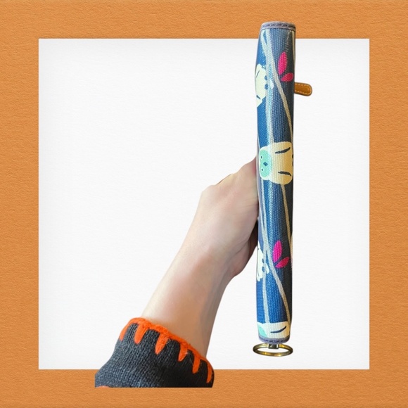 Authentic Fossil Blue Owl Print Zip Around Wallet Pink Interior Key Ring Accent - Picture 5 of 11